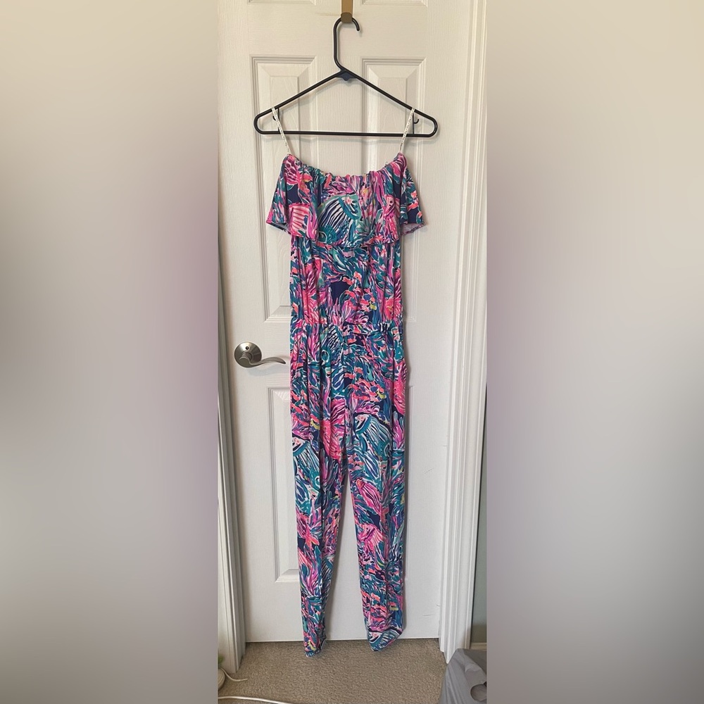 Lilly Pulitzer Ailsie Strapless Jumpsuit in True Blue - Picture 4 of 5
